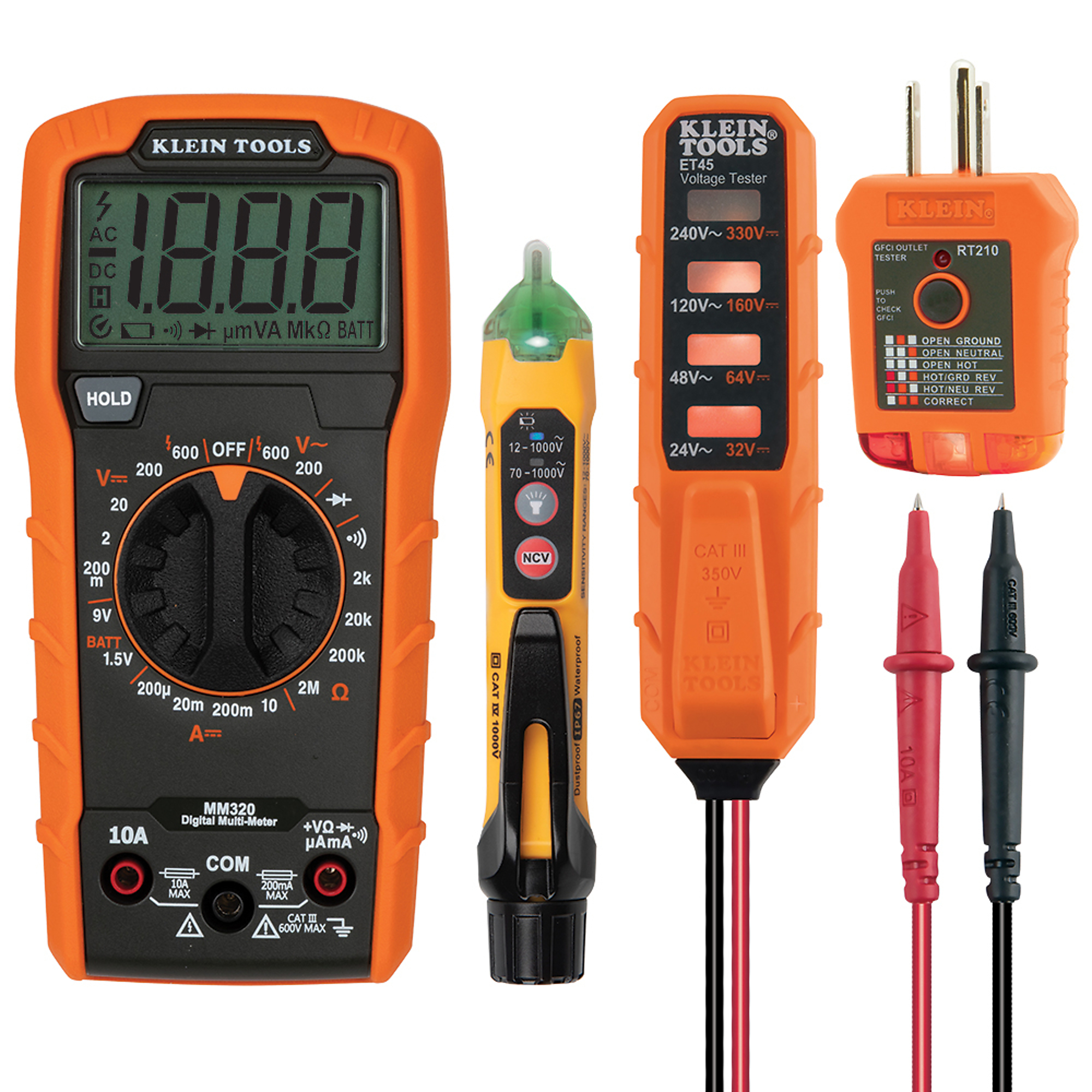 Klein Tools, Digital Multimeter Electrical Test Kit, Model# MM320KIT